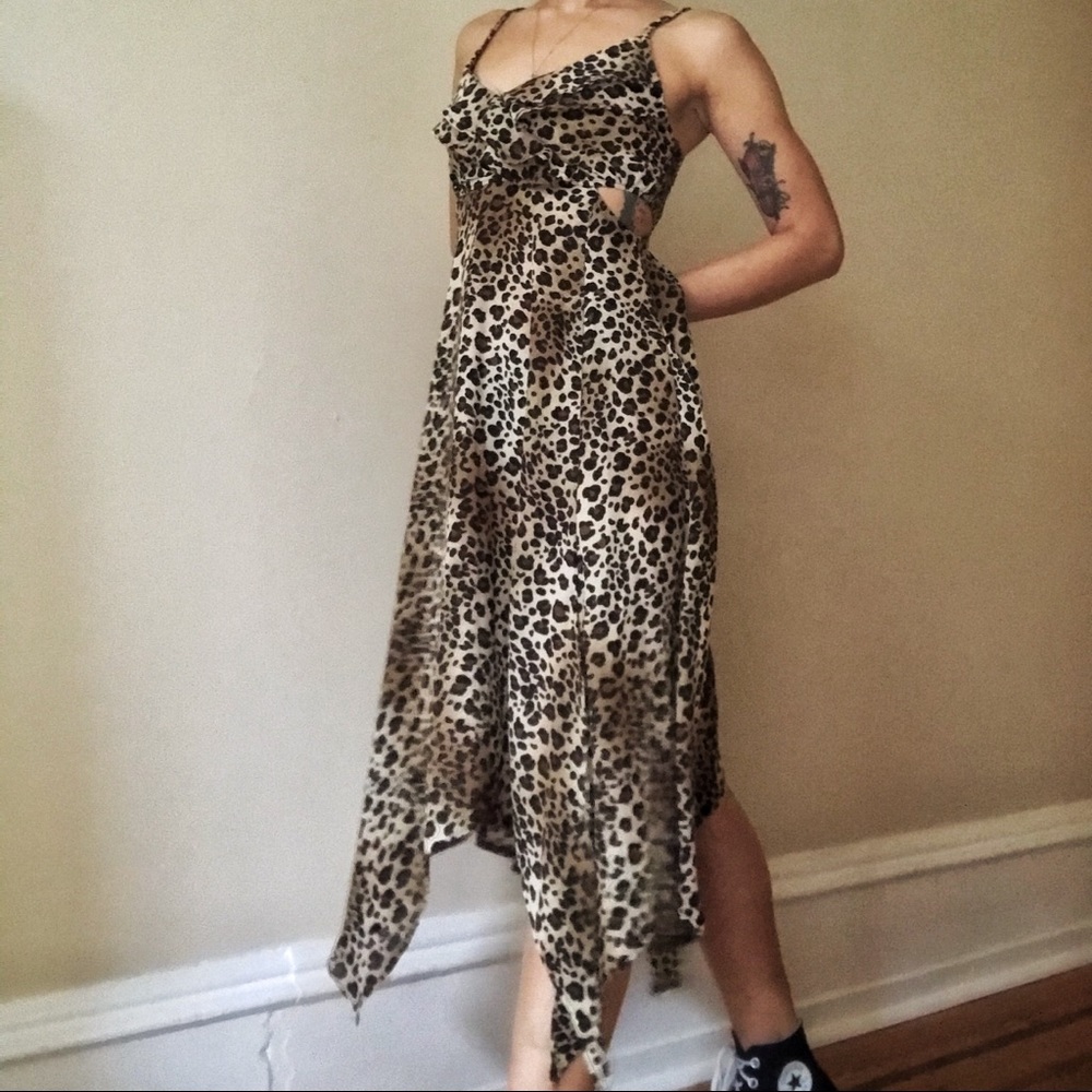 Threaded Hearts Cheetah Midi Dress